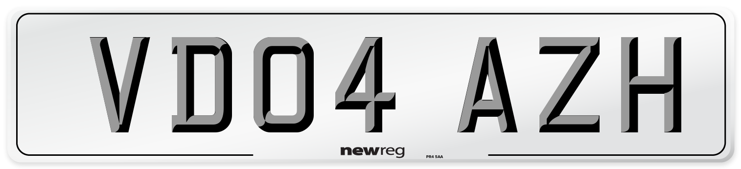 VD04 AZH Number Plate from New Reg